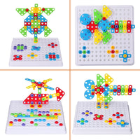 Creative Mosaic Drill Set for Kids, Creative Drilling Toy with Screwdriver Tool Playset, 3+
