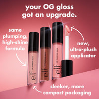 e.l.f. Lip Plumping Gloss, High-Shine Sheer Color, Hydrates & Creates Fuller Lips With Vitamin E, Vegan & Cruelty-Free, Mauve Lady, 0.1 Fl Oz