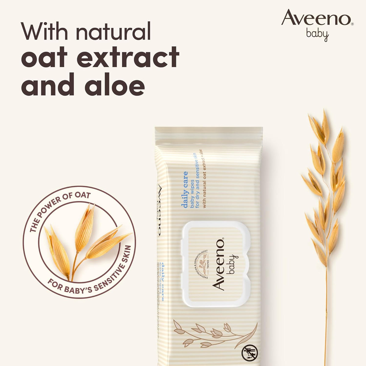 Aveeno Baby Wipes (Daily Care) - Pack of 12 (864 Wipes In Total) (Pack of 1)