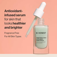 Honest Beauty Daily Green Juice Antioxidant Super Serum | Improves Skin Tone + Texture | Niacinamide + Hyaluronic Acid | Vegan + Cruelty Free | 1 fl oz