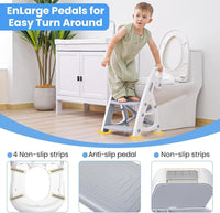 Potty Training Seat with Step Stool - Adjustable Height (Grey)