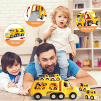 7-in-1 Construction Truck Toddel Toys Car for Boys Vehicle Car Construction Toys Car Carrier