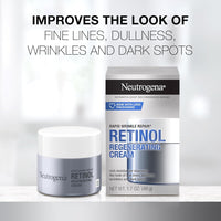 Neutrogena Rapid Wrinkle Repair Retinol Anti Ageing Regenerating Cream Face Moisturiser 48g |Fights fine lines, dullness, wrinkles & dark spots|Hyaluronic Acid hydrates & rejuvenate the look of skin