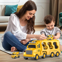5-in-1 Construction Truck for 3-9 Year Old Boys and Girls - Friction Power Vehicle