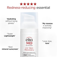 EltaMD UV Skin Recovery Face Sunscreen with Zinc Oxide, All Mineral, Safe for Sensitive Skin SPF 50