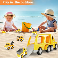 7-in-1 Construction Truck Toddel Toys Car for Boys Vehicle Car Construction Toys Car Carrier