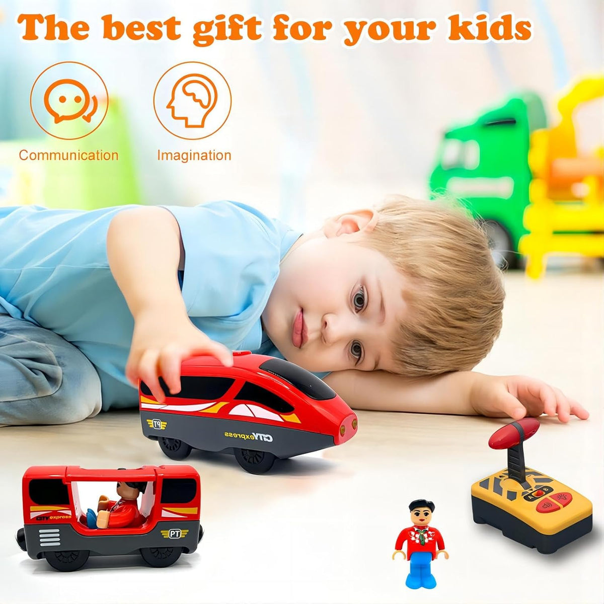 B-Qtech RC Electric Train Toy, Battery Operated Educational Toy