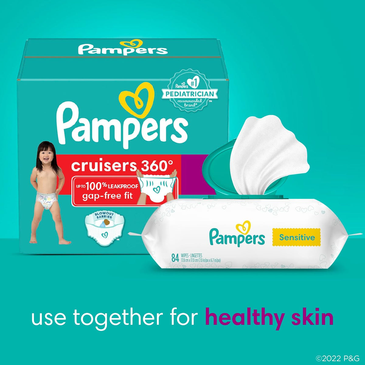 Pampers Diapers Size 7, 88 Count - Pampers Pull On Cruisers 360° Fit Disposable Baby Diapers with Stretchy Waistband, Packaging & Prints May Vary