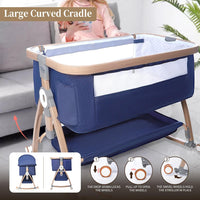 3 in 1 Baby Bassinet, Bassinet Bedside Sleeper for Baby, Bedside Crib with Wheels & Storage Basket & Mosquito