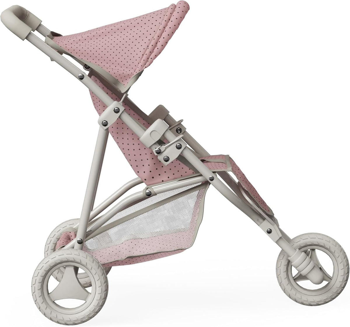 Olivia's Little World Polka Dot Princess Baby Doll Jogging Stroller, Pink/Gray