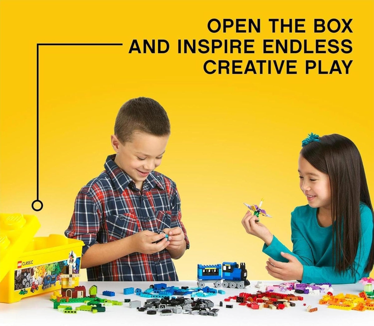 LEGO Classic Medium Creative Brick Box, Colourful Building Bricks Set, Kids' Toys for 4+ Year