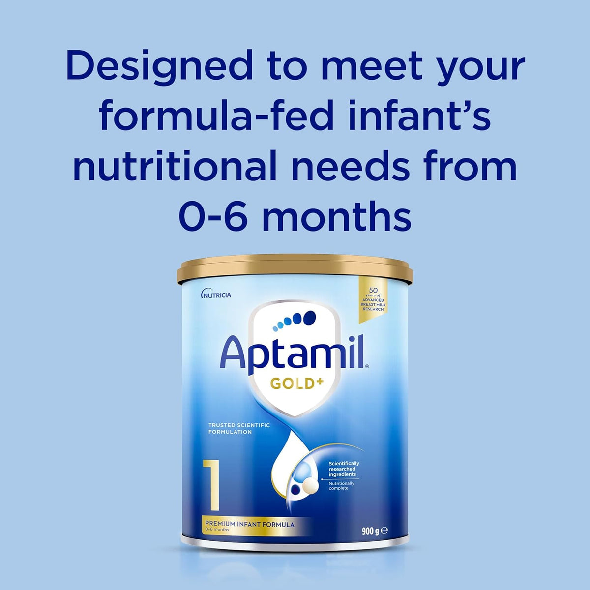 Aptamil Gold+ 1 Premium Nutritionally Complete Infant Formula,Birth to 6 Months, 900g
