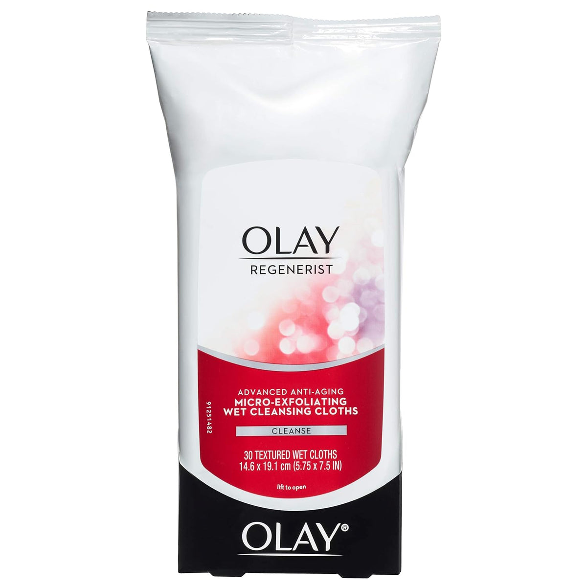 Olay Regenerist Micro-Exfoliating Wet Cleansing Cloths, Multicolor, 30 Count (Pack of 3)