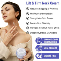 Neck Firming and Tightening Cream - Instant Face Lift Cream for Tightening and Hydrating -Neck Firming Cream for Women - Skin Firming and Neck Wrinkles Treatment