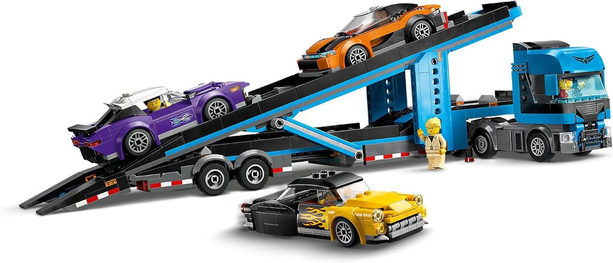 LEGO City Car Transporter Truck with Sports Cars Construction Set, 4 Vehicle Kids Toys for 7 Plus Year