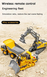Excavator Toy, Remote Control Excavator Toy, Digmaster Rc Machinery, 2.4Ghz Rc Excavator Toy with Light and Sound, Excavator Toy Set for Adults and Kids, 90 Minutes Long Battery Life (A+B)