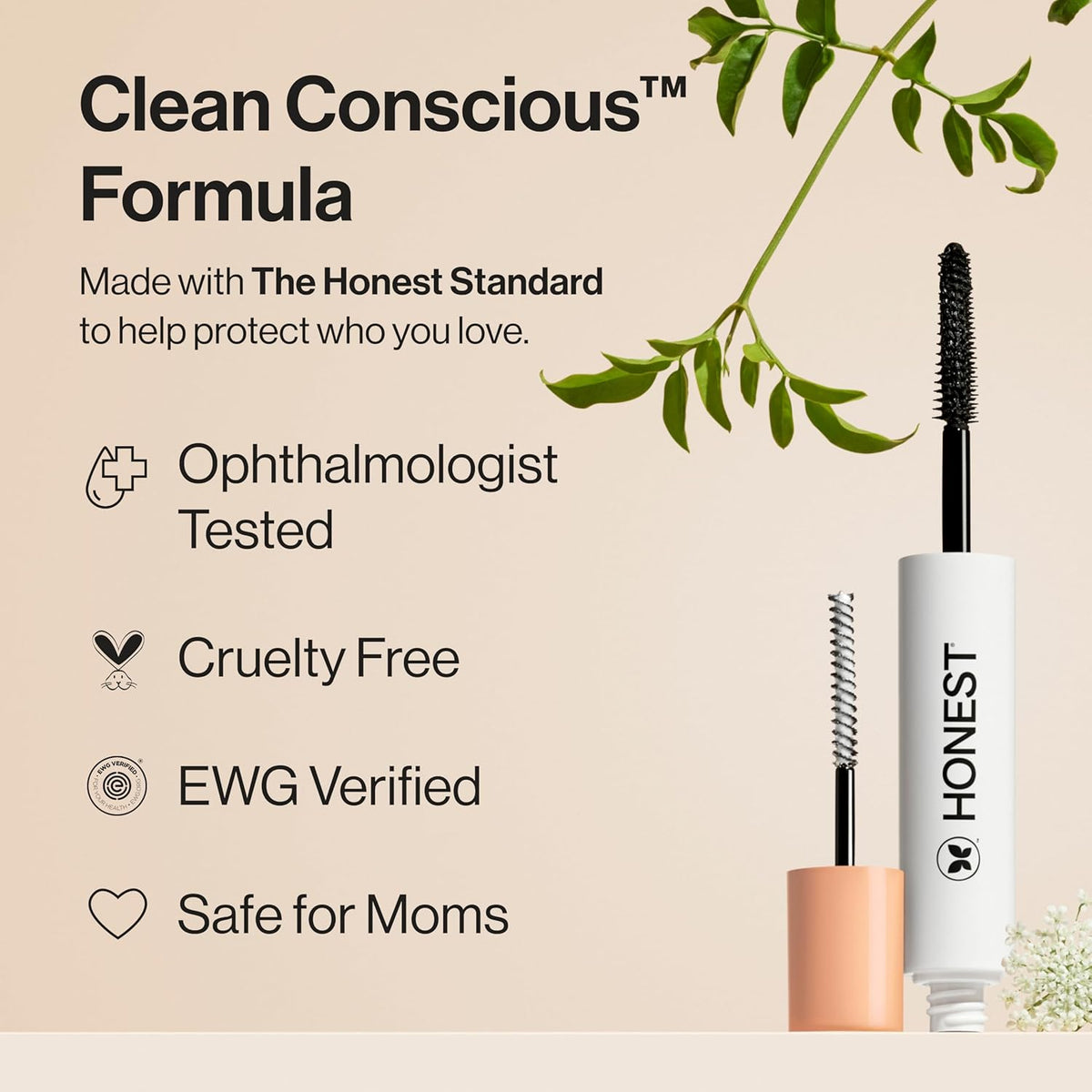 Honest Beauty 2-in-1 Extreme Length Clean Mascara + Lash Primer | Lengthening + Volumizing | EWG Verified + Cruelty Free | Black, .27 fl oz