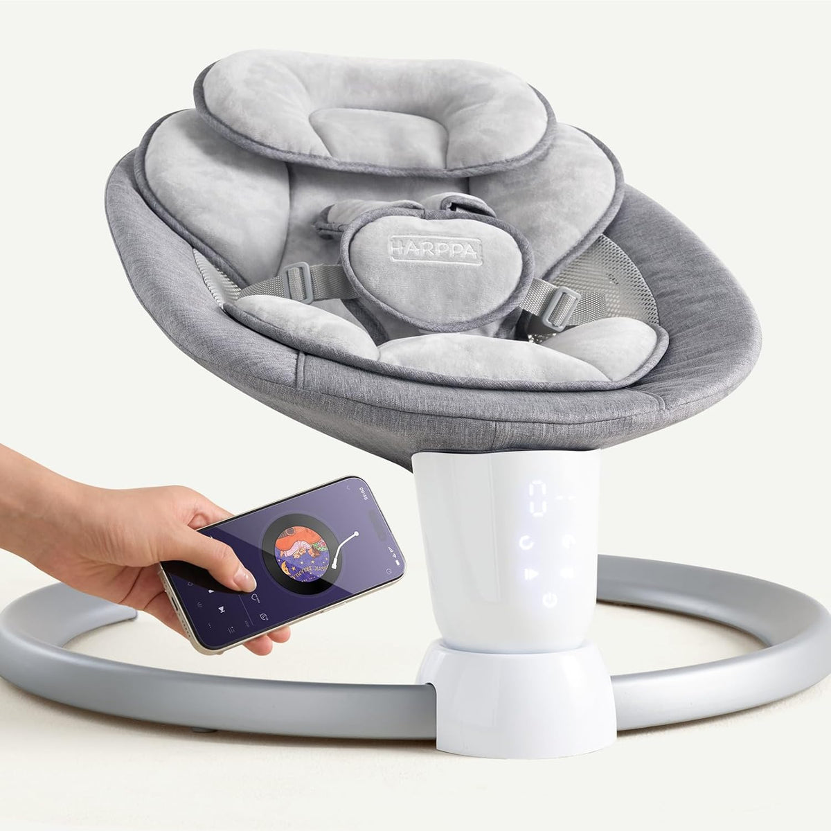 HARPPA Baby Swing Chair, Electric Baby Bouncer with Remote Control, Music