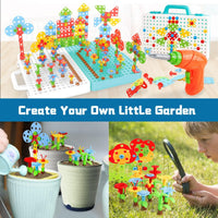 DIY Electric Drill Puzzle Set, Kids STEM Take Apart Toys, 2D 3D Educational Building Blocks