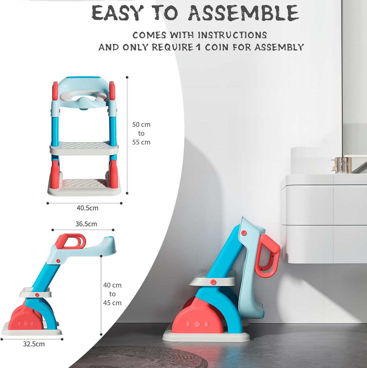 Potty Training Seat with Step Stool Ladder,Anti-Slip Pads Ladder