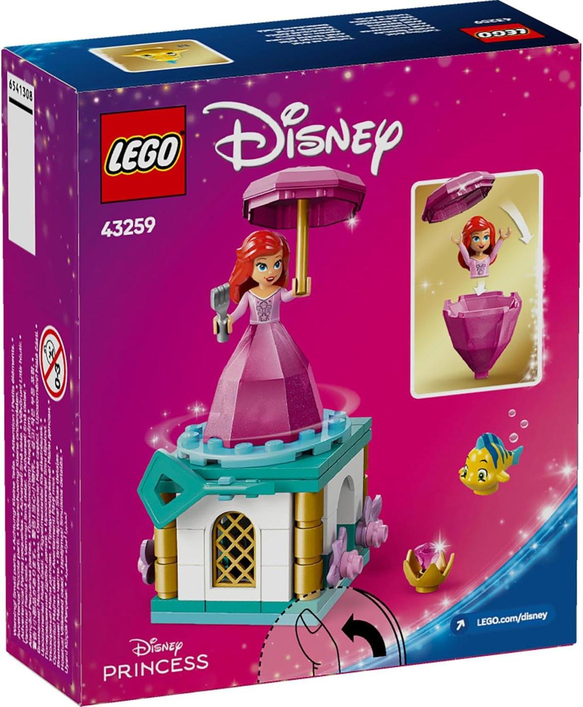 LEGO Disney Twirling Ariel Playset, Princess Toy for 5+ Year Old Girls & Boys,Set for Toddlers 43259