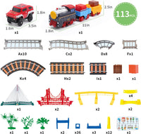 Train Set Toy, Race Tracks with Electric Car, Train Track Playset for 3 4 5 Years