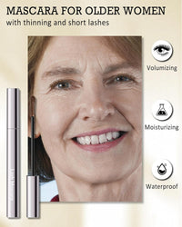 Brown Mascara for Older Women 60 Plus, Hypoallergenic Prime Mascara for Sensitive Eyes,Waterproof Long Lasting-02