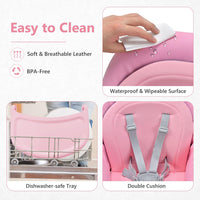 INFANS 8 in 1 Baby High Chair, Convertible Highchair for Babies and Toddlers (Pink)