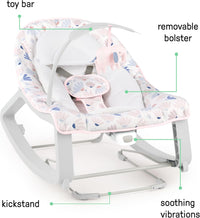 Ingenuity Keep Cozy 3-in-1 Grow with Me Vibrating Baby Bouncer Seat & Infant to Toddler Rocker, Vibrations & Toy Bar, 0-30 Months Up to 40 lbs (Pink Burst)