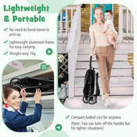 BABY JOY Lightweight Baby Stroller, Compact Travel Stroller for Airplane, Infant Toddler Stroller w/Adjustable Backrest & Canopy, Storage Basket, Self Standing Gravity Fold, Aluminium Frame (Grey)