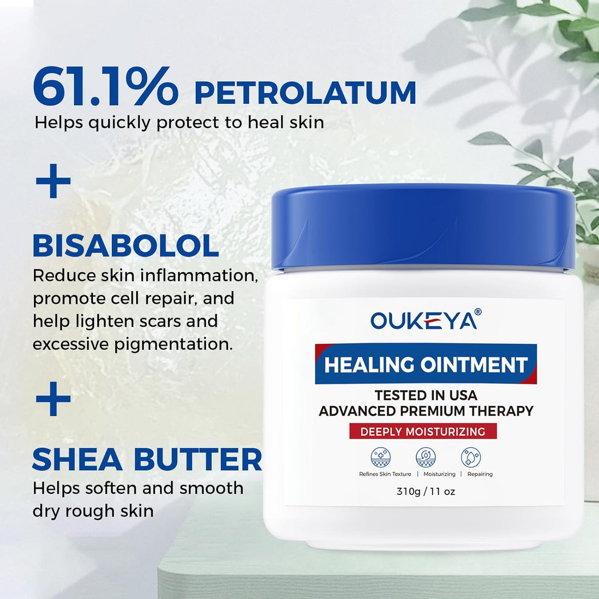 Healing Ointment, Advanced Therapy Skin Protectant,Soothes Cracked Hands and Chapped Lips