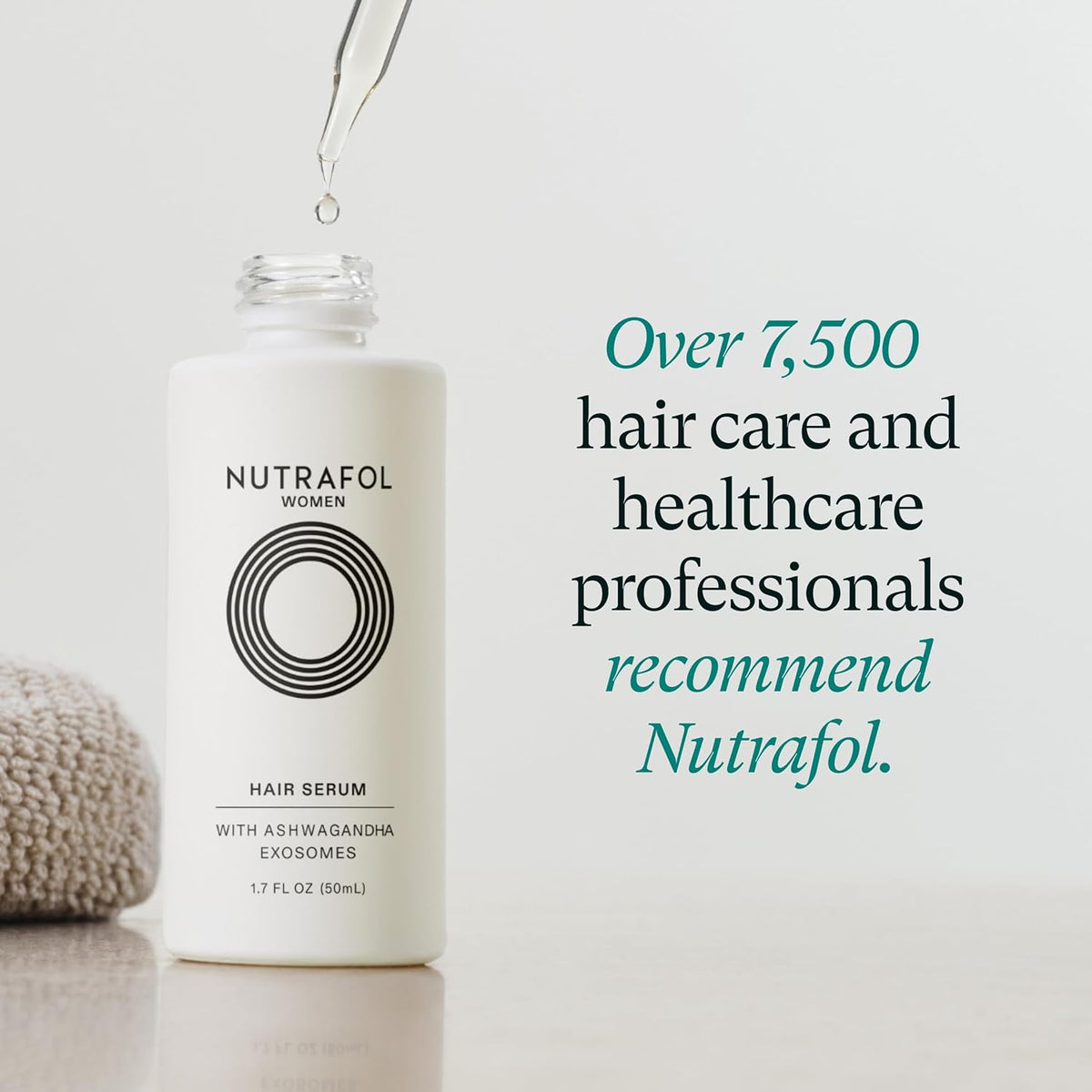 Nutrafol Women's Hair Serum, Supports Visibly Thicker and Stronger Hair, Vegan