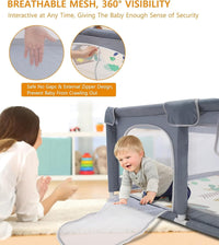 Extra Large Baby Playpen with Mat, ManKami 200 * 180cm