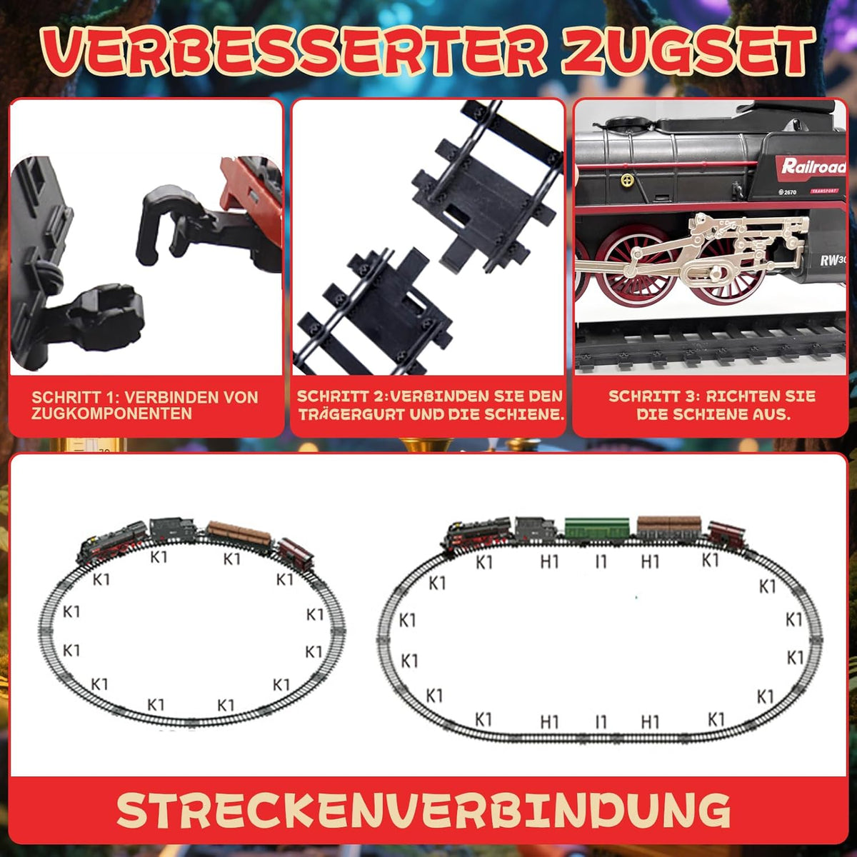 Electric Train Toy, Railway Children with Steam,3-8 yrs