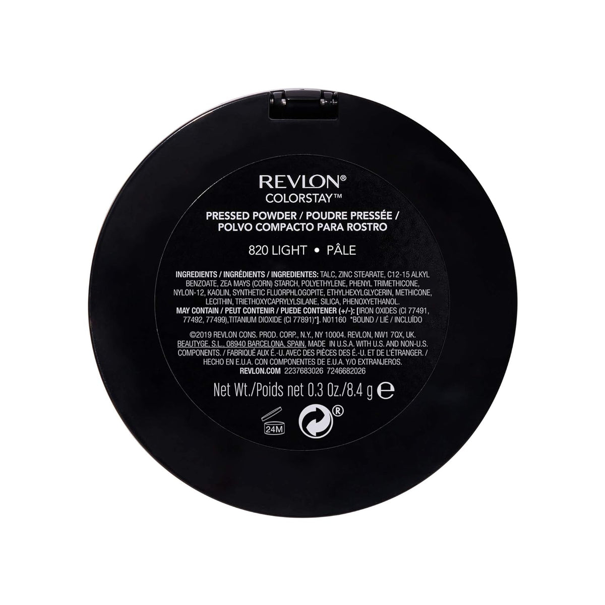Revlon ColorStay Pressed Powder Face Makeup, Longwearing, Fragrance-Free, Noncomedogenic, 820 Light, 0.3 oz
