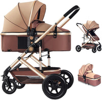 2 in 1 Baby Stroller & Bassinet Pram – Large Storage Basket