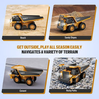 Remote Control Dump Truck Toys 9 Channel RC Toys with Metal Bed and Lights