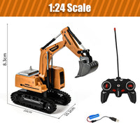 Remote Control Excavator Toy, RC Construction Truck with Metal Shovel