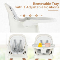 INFANS 8 in 1 Baby High Chair, Convertible Highchair for Babies and Toddlers (White)