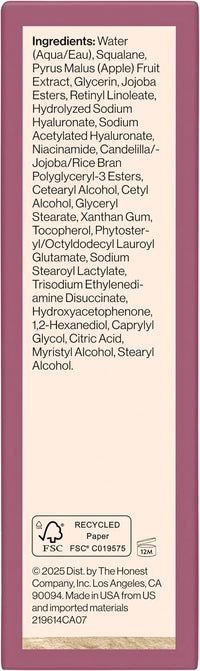 Honest Beauty Honestly Pure Nightly Retinyl Serum | Moisturizes, Exfoliates, Reduces Fine Lines + Wrinkles | Retinyl Linoleate + Hyaluronic Acid | Vegan + Cruelty Free | 1 fl oz