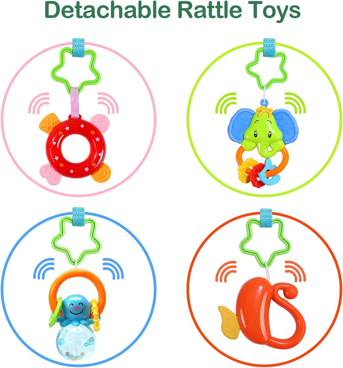 Baby Gym Play Mat, Play Piano Gym with Tummy Time Activity Mat