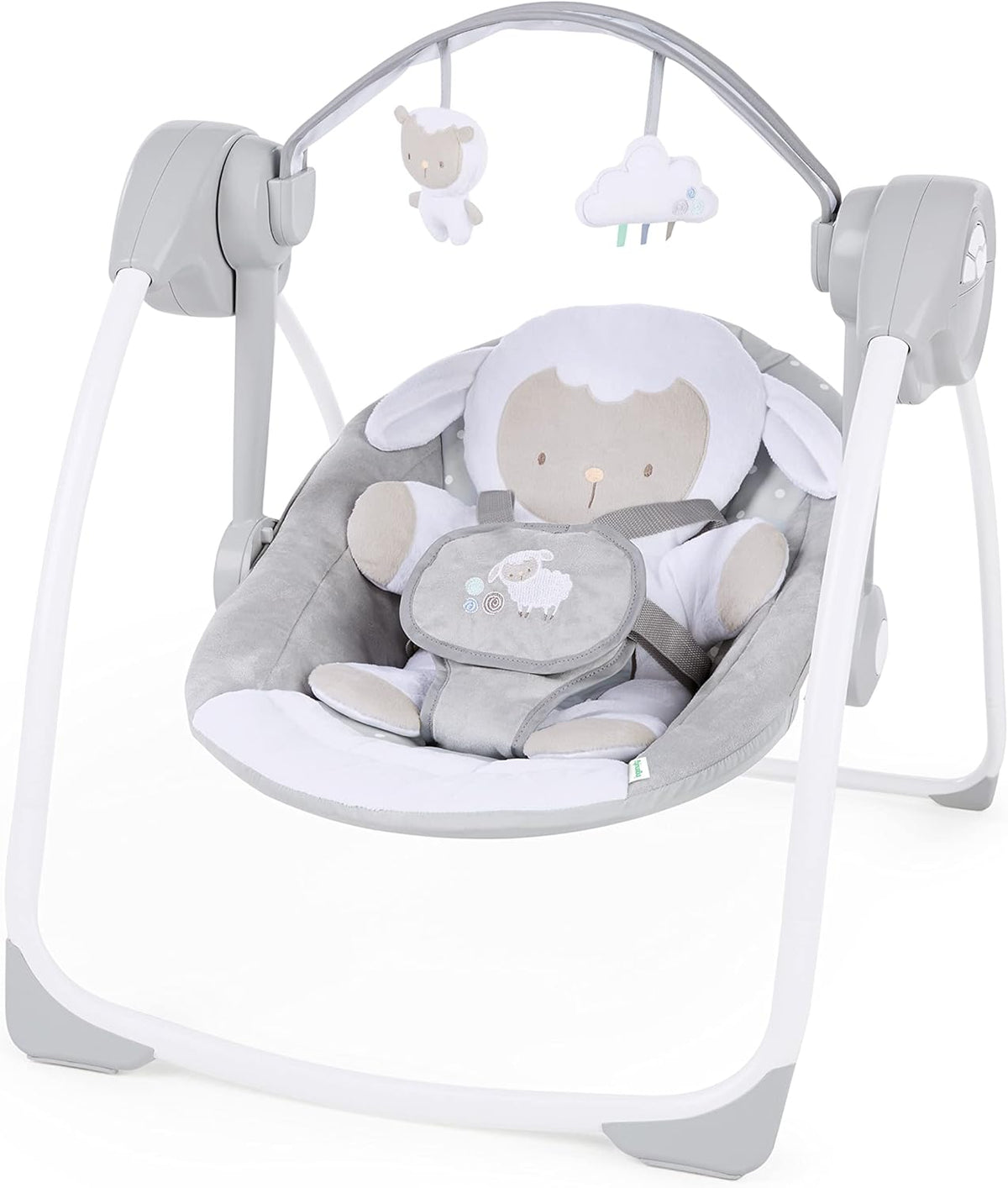 Ingenuity Comfort 2 Go Compact Portable 6-Speed Cushioned Baby Swing with Music