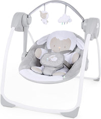Ingenuity Comfort 2 Go Compact Portable 6-Speed Cushioned Baby Swing with Music