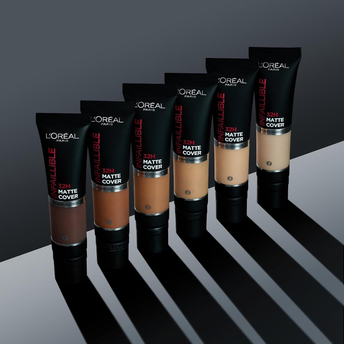 L'Oreal Paris Cover Liquid Foundation, With 4% Niacinamide, Long Lasting, Natural Finish, Available in 20 Shades, SPF 25, Infallible 32H Matte Cover, Shade 145, 30ml