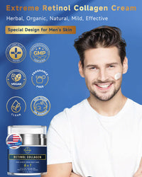 6 in 1 Face Cream for Men, Mens Face Moisturizer, Anti Aging Neck Collagen Creams for Men with Retinol Collagen & Hyaluronic Acid, Eye Bags & Dark Spot Remover, After Shave Lotion 1.7 Fl Oz