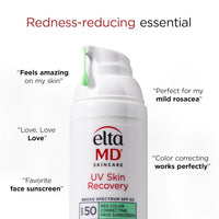 EltaMD UV Skin Recovery Face Sunscreen with Zinc Oxide, All Mineral, Safe for Sensitive Skin SPF 50
