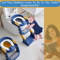 New 2 in 1 Upgraded Premium Toddler Toilet Seat for Potty Training | (Blue)
