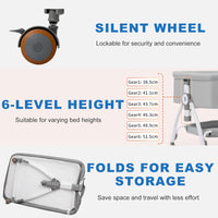 TFMODBFA Baby Bassinet with Mattress,3-in-1 Bedside Bassinets with 6 Height Adjustable,Rocking Crib with Mosquito Net and Basket Freely Movable Indoors,Suitable for Babies 0-18 Months Old (Gray)