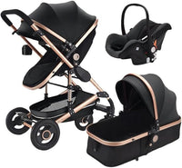 Infant Newborn Baby Pram – 9 in 1 Convertible Stroller with Cradle I