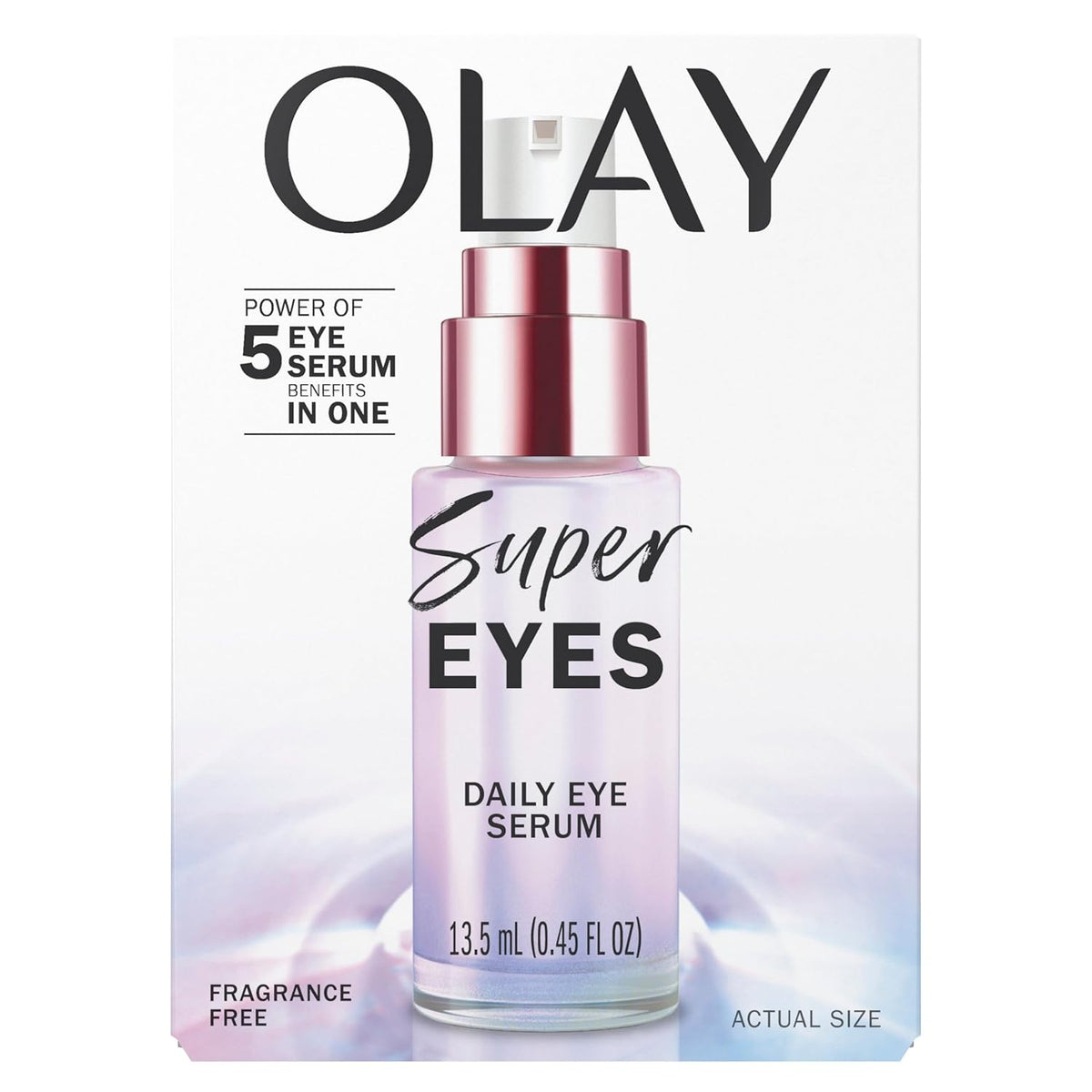 Olay Super Eye Serum - Vitamin C, Caffeine, Niacinamide, Amino Peptide, Aloe Vera - Brightens Dark Circles, Anti-Wrinkle, Anti-Aging, Brightening, Smooths Fine Lines, Firming, Hydrating, 0.45 Oz